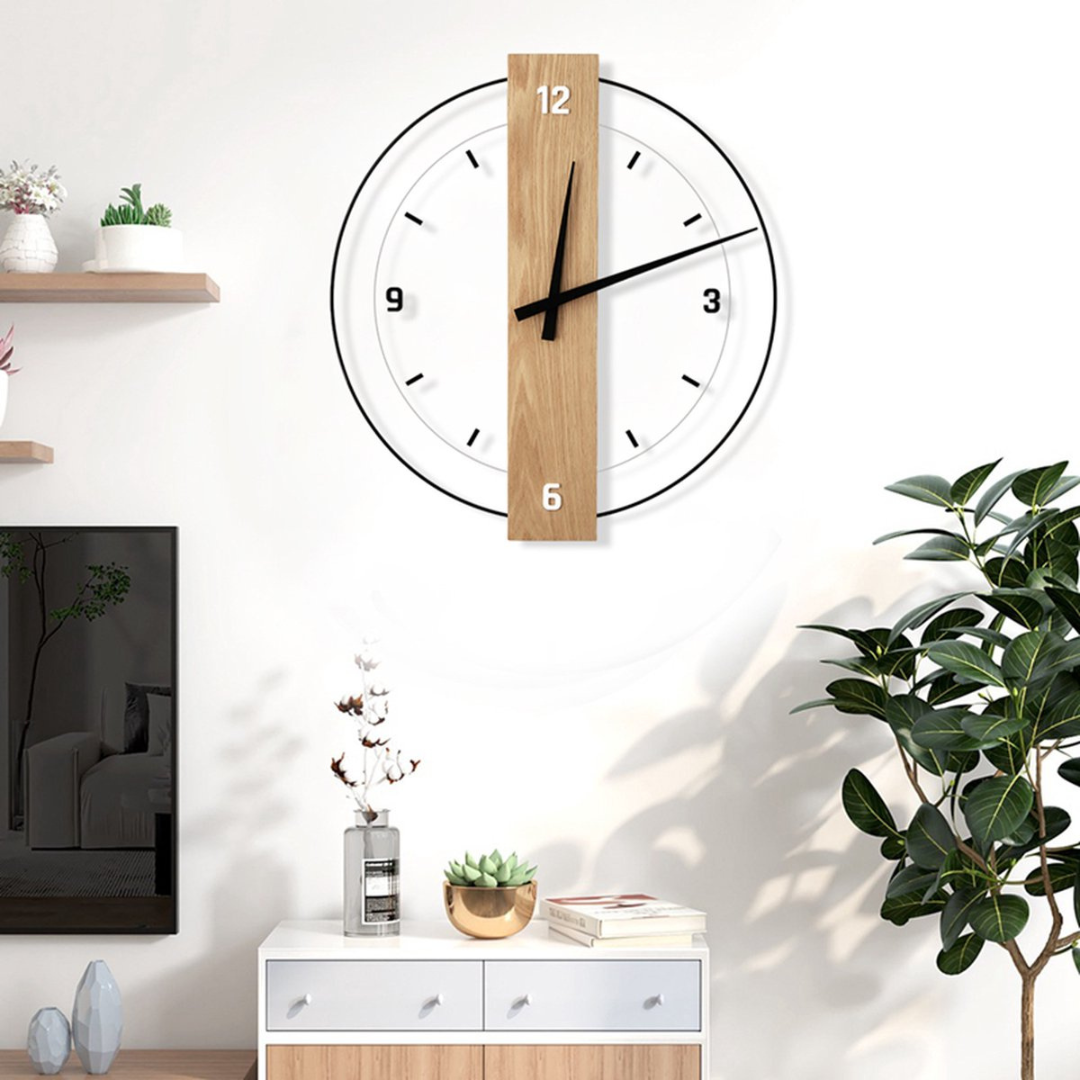 Aurra – Große leise Wanduhr für eine elegante Wohnzimmerdekoration