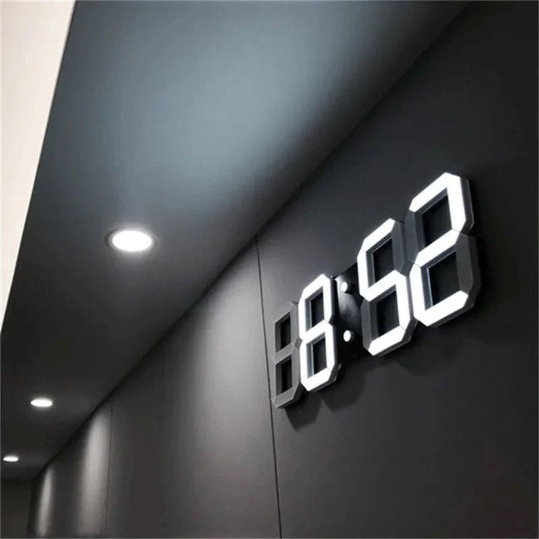 Nyvox - Moderne 3D LED Digitale Wanduhr mit schlankem Design und heller Zeitanzeige