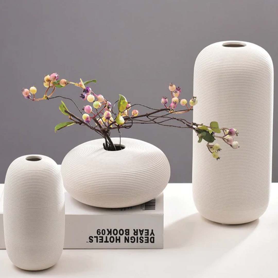 Handgemachte Keramikvase Blanche