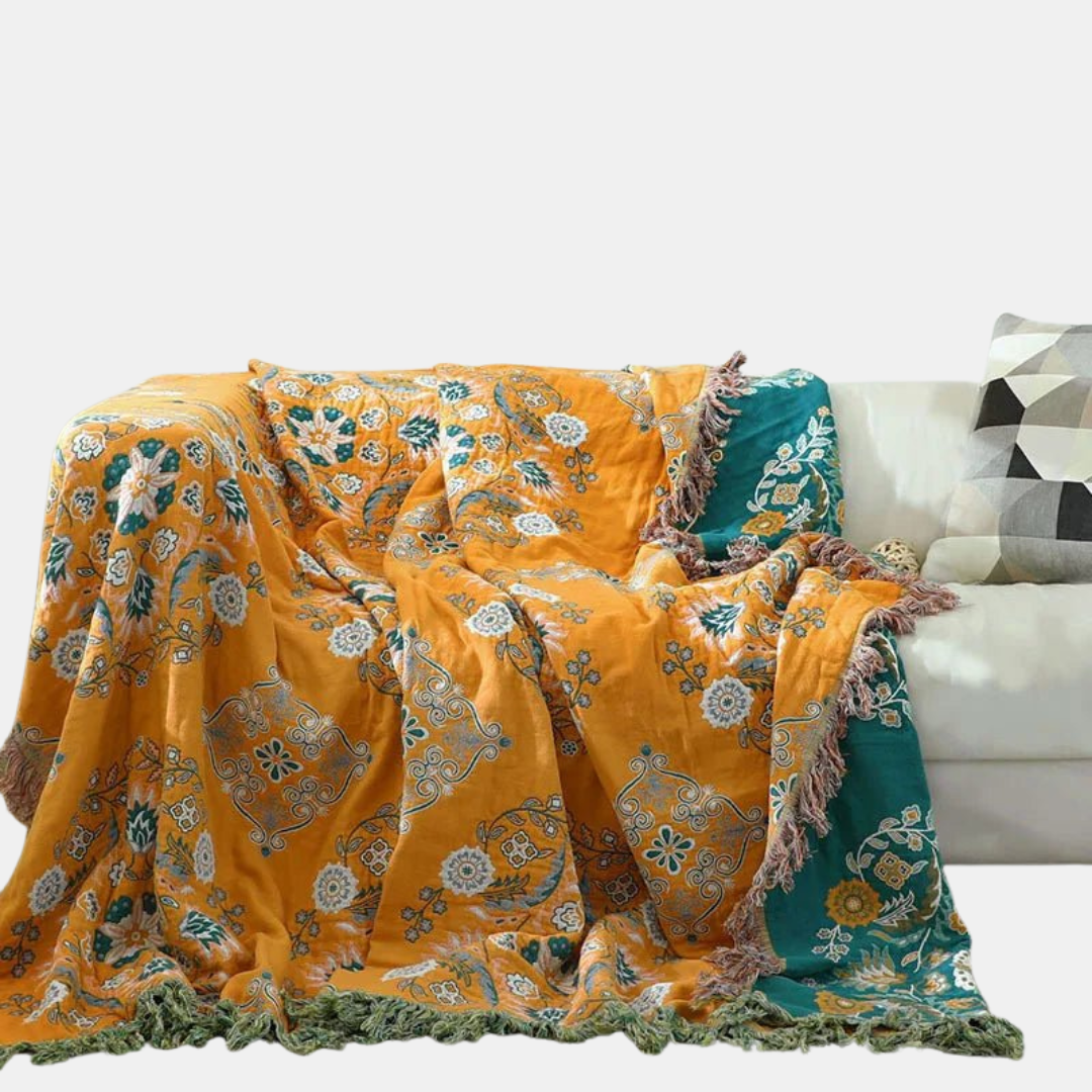 Stilvolle Boho Jacquard Plaid aus weicher Baumwolle - Perfekt für gemütliche Atmosphären