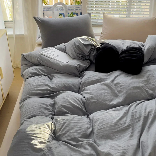 Cura Luxe Bettwäsche 155x220 cm - Weich, Atmungsaktiv und Stilvoll für Ultimativen Schlafkomfort