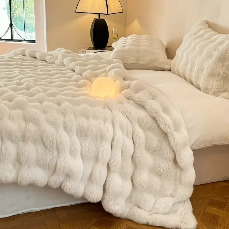 Luxuriöse doppelseitige Kunstfell-Decke – Ultimativer Komfort, weiches und elegantes Wohnaccessoire