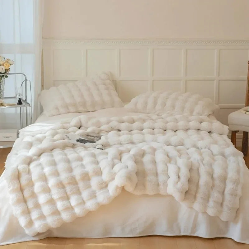 Luxuriöse doppelseitige Kunstfell-Decke – Ultimativer Komfort, weiches und elegantes Wohnaccessoire