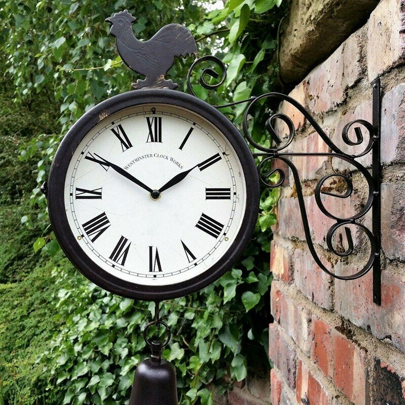 Aelia - Stilvolle Retro-Doppelseitige Schwarze Wanduhr für eine Einzigartige Note zu Hause