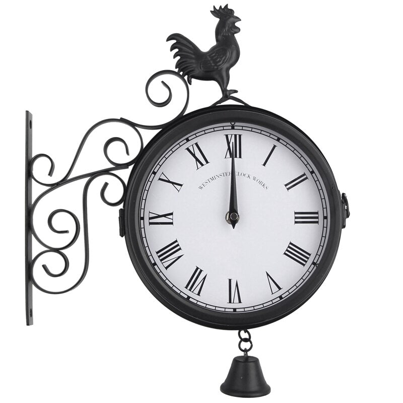 Aelia - Stilvolle Retro-Doppelseitige Schwarze Wanduhr für eine Einzigartige Note zu Hause