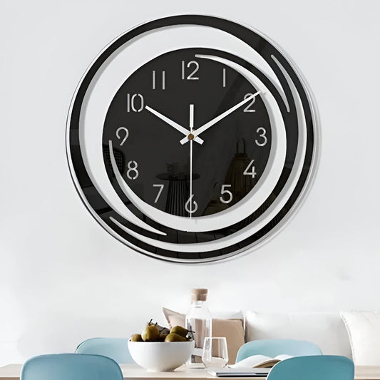 Sorana - Stilvolle schwarze Acryl-Wanduhr im skandinavischen Design, 30 cm