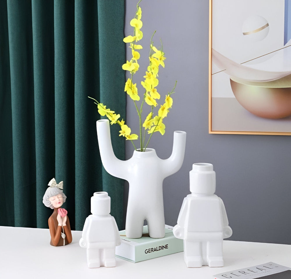 Larissa - Moderner Roboter-Design Geflochtener Blumentopf für eine Einzigartige Gartengestaltung