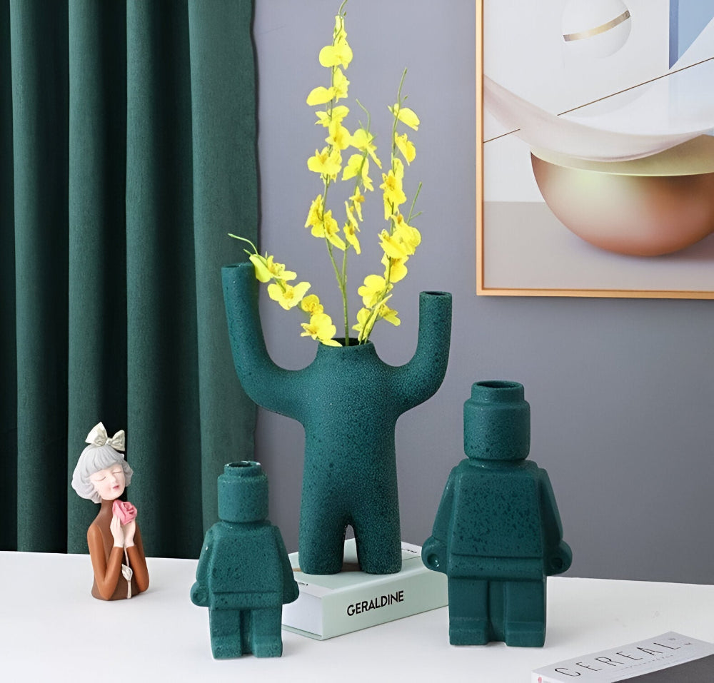 Larissa - Moderner Roboter-Design Geflochtener Blumentopf für eine Einzigartige Gartengestaltung