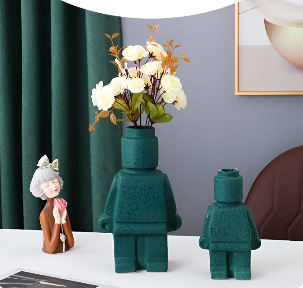 Larissa - Moderner Roboter-Design Geflochtener Blumentopf für eine Einzigartige Gartengestaltung