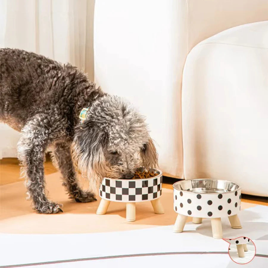 Luxus-Hals-Sicherheits-Futter- und Wassernapf mit erhöhtem Ständer für Katzen und Hunde
