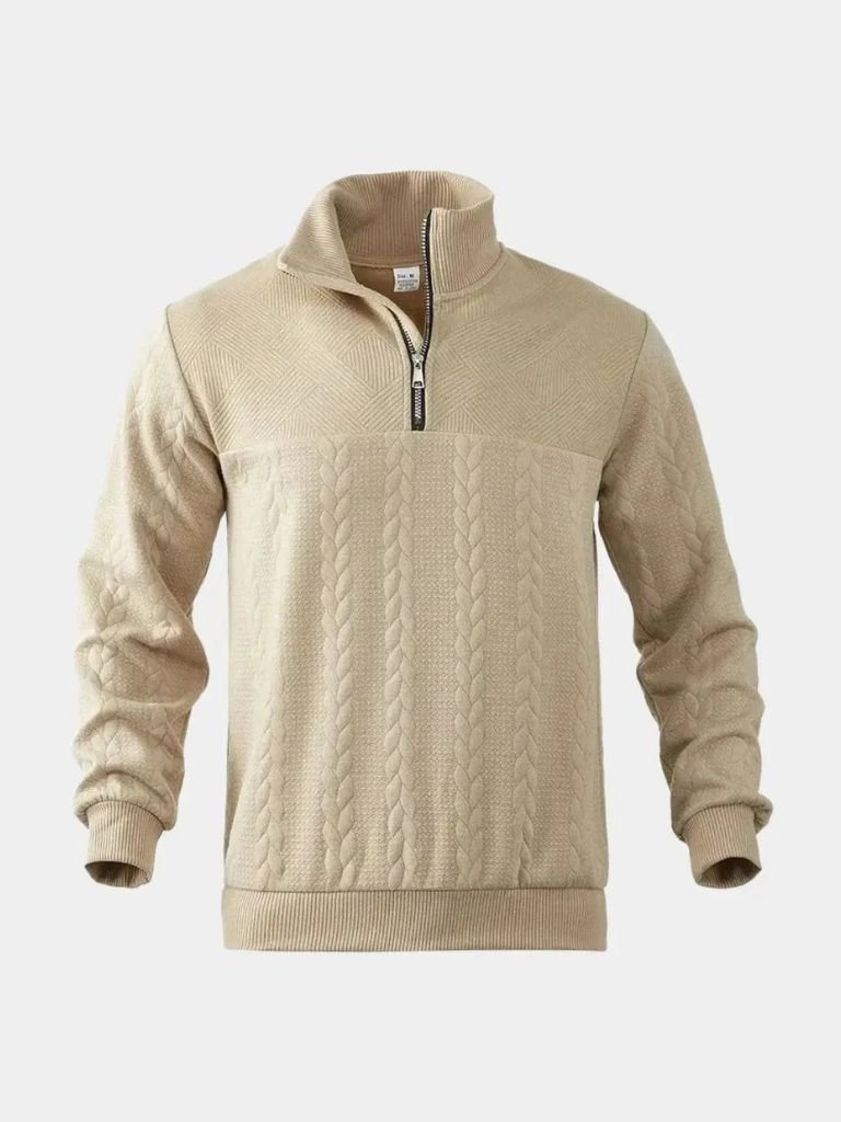 Dirk - Elegant Classic Quarter-Zip Pullover with Stylish Stand Collar