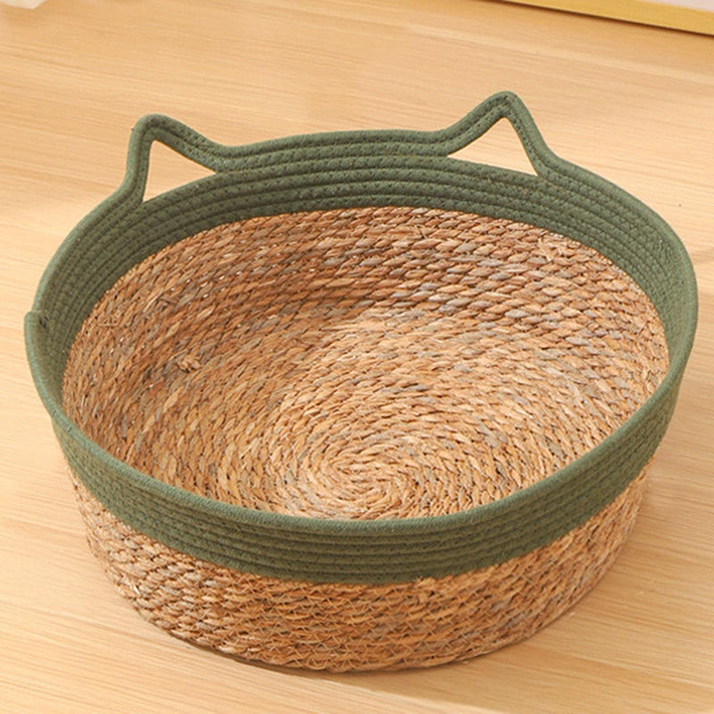 Handgewebtes rundes Katzenbett für Komfort und Stil