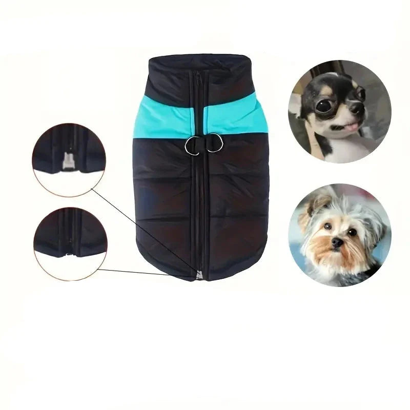 Wasserdichter Hundemantel mit Rückenreißverschluss