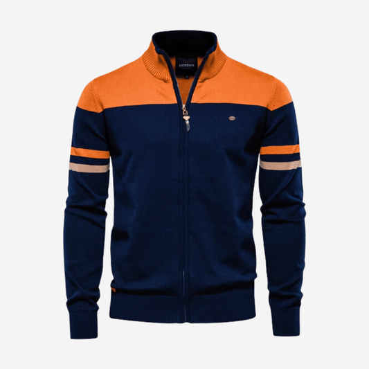 Falko - Trendy Zip-up Sweatshirt with Modern Collar for a Stylish Look