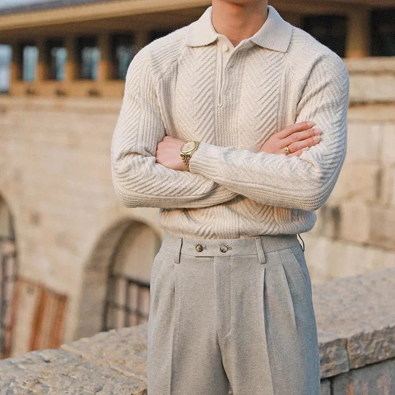 Konrad - Elegant and Comfortable Versatile Polo Sweater for Any Occasion