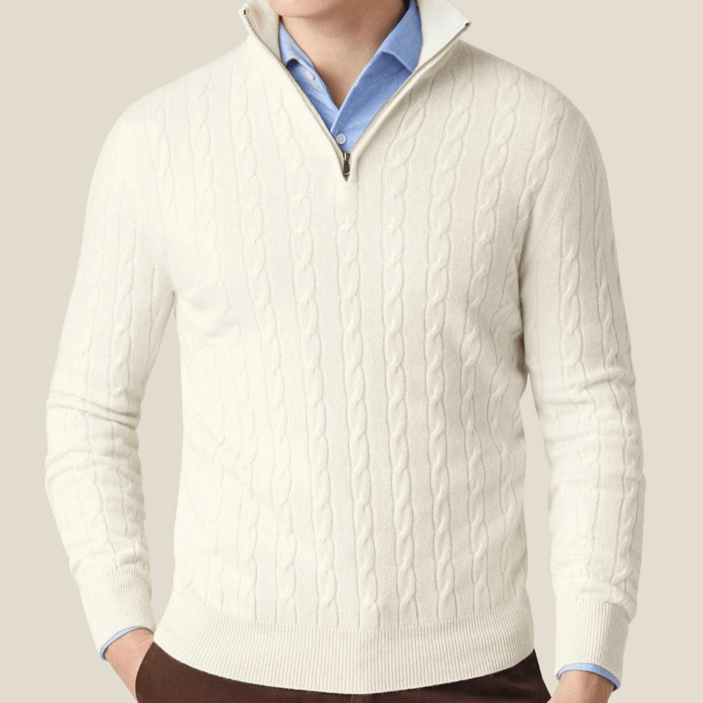 Marc – Stylish long-sleeve knitted sweater with practical zipper