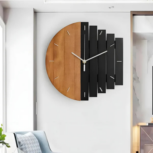 Vesper Luxe Große Holz-Wanduhr für ein stilvolles Wohnzimmer