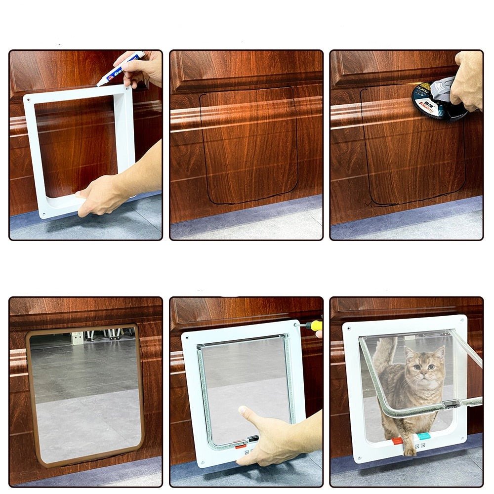 Falttür mit Katzenklappe und optimaler Haussicherheit