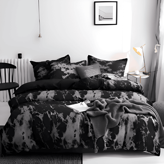 Luxus-Marmor-Bettwäsche-Set 155x220 cm – 3-teiliges weiches Mikrofaser-Bettbezug- und Kissenbezug-Set für ultimativen Komfort