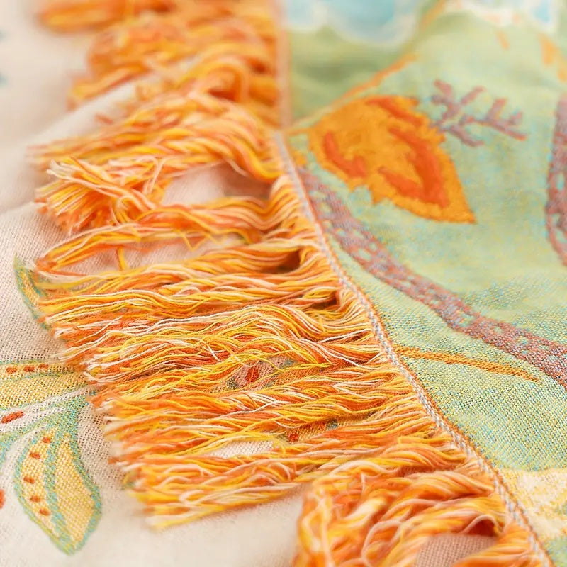 Boho Blumenmuster Decke – Gemütliche und warme Überwurfdecke für Couch, Bett und Outdoor-Aktivitäten