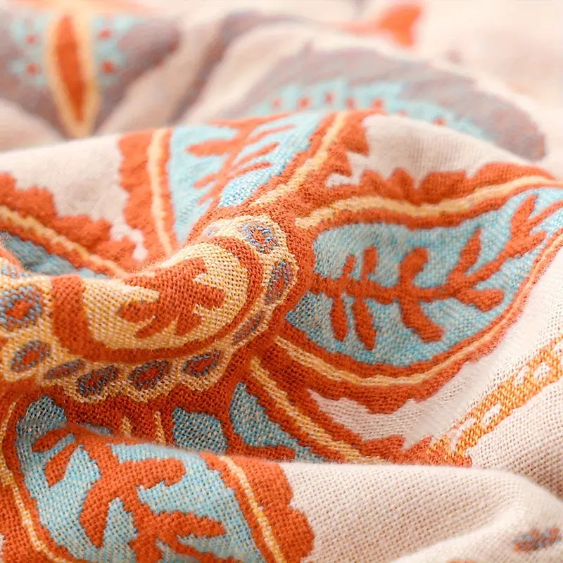 Boho Blumenmuster Decke – Gemütliche und warme Überwurfdecke für Couch, Bett und Outdoor-Aktivitäten