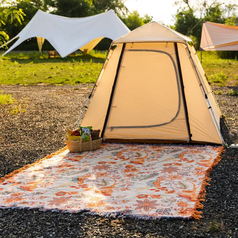 Boho Blumenmuster Decke – Gemütliche und warme Überwurfdecke für Couch, Bett und Outdoor-Aktivitäten