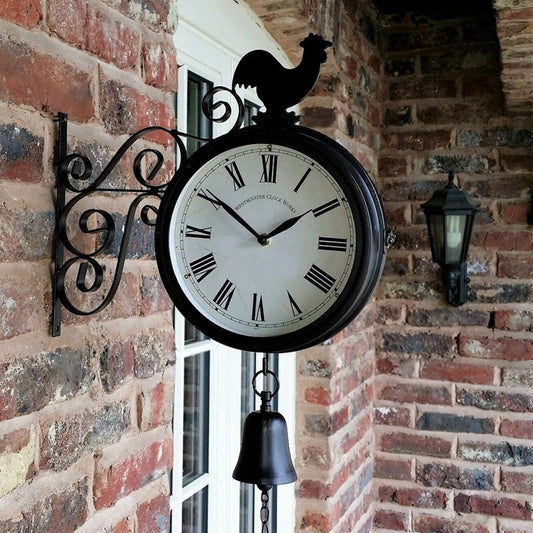 Aelia - Stilvolle Retro-Doppelseitige Schwarze Wanduhr für eine Einzigartige Note zu Hause