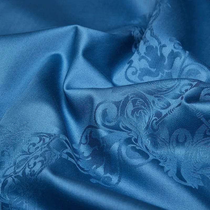 Luxus Blau Ägyptische Baumwolle Bettbezug Set – 200x230 cm mit 2 Elegante Kissenbezüge