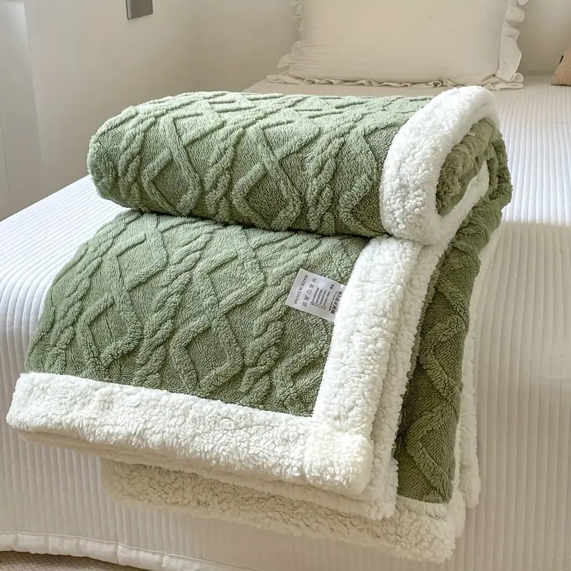 Ultra weiche flauschige Sherpa-Fleece-Decke - warme und bequeme Decke für Entspannung drinnen und draußen