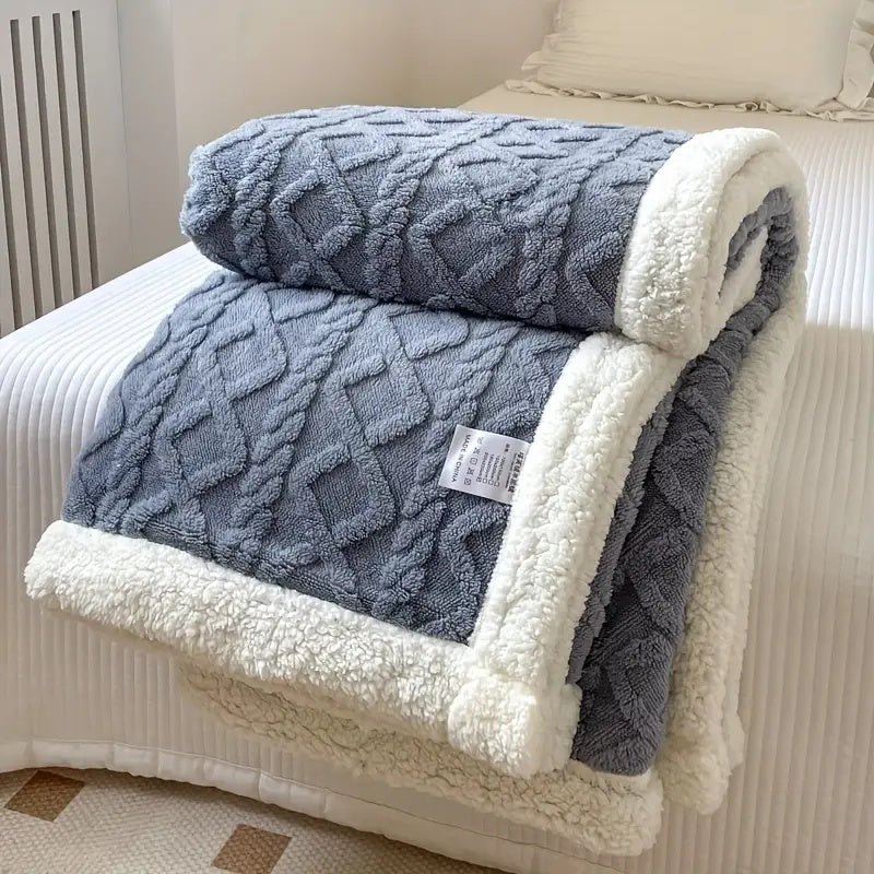 Ultra weiche flauschige Sherpa-Fleece-Decke - warme und bequeme Decke für Entspannung drinnen und draußen