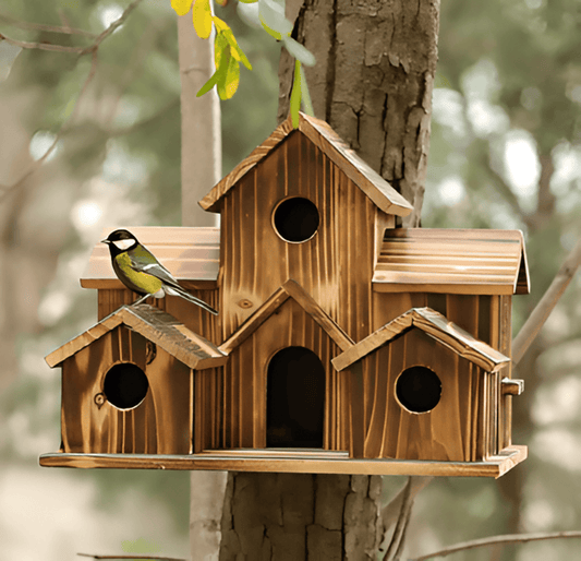 Sylion - Elegantes Holz-Vogelhaus für Außenbereich und Garten