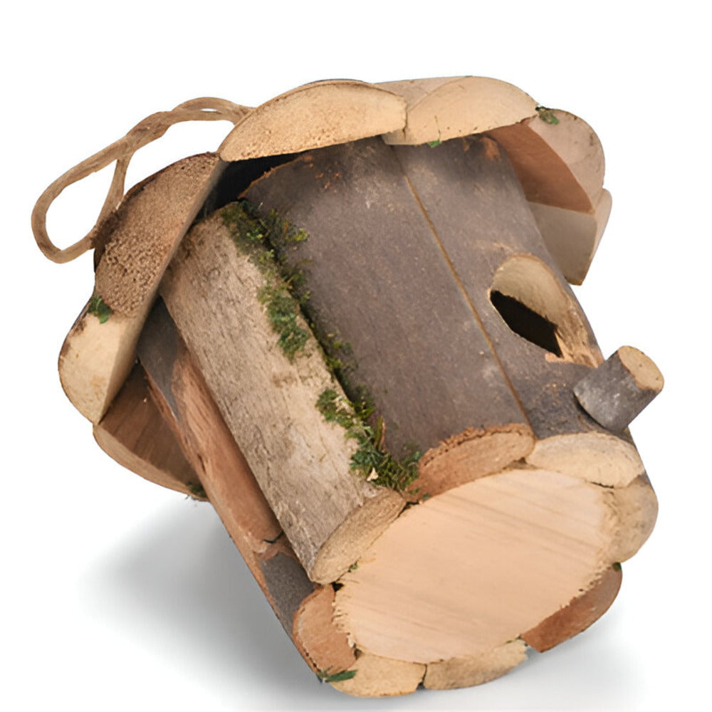 Domus - Charmantes rustikales Vogelhaus aus Holz mit Kolibri-Design