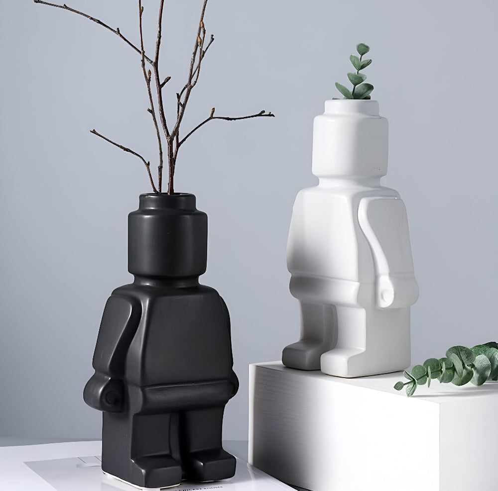 Larissa - Moderner Roboter-Design Geflochtener Blumentopf für eine Einzigartige Gartengestaltung