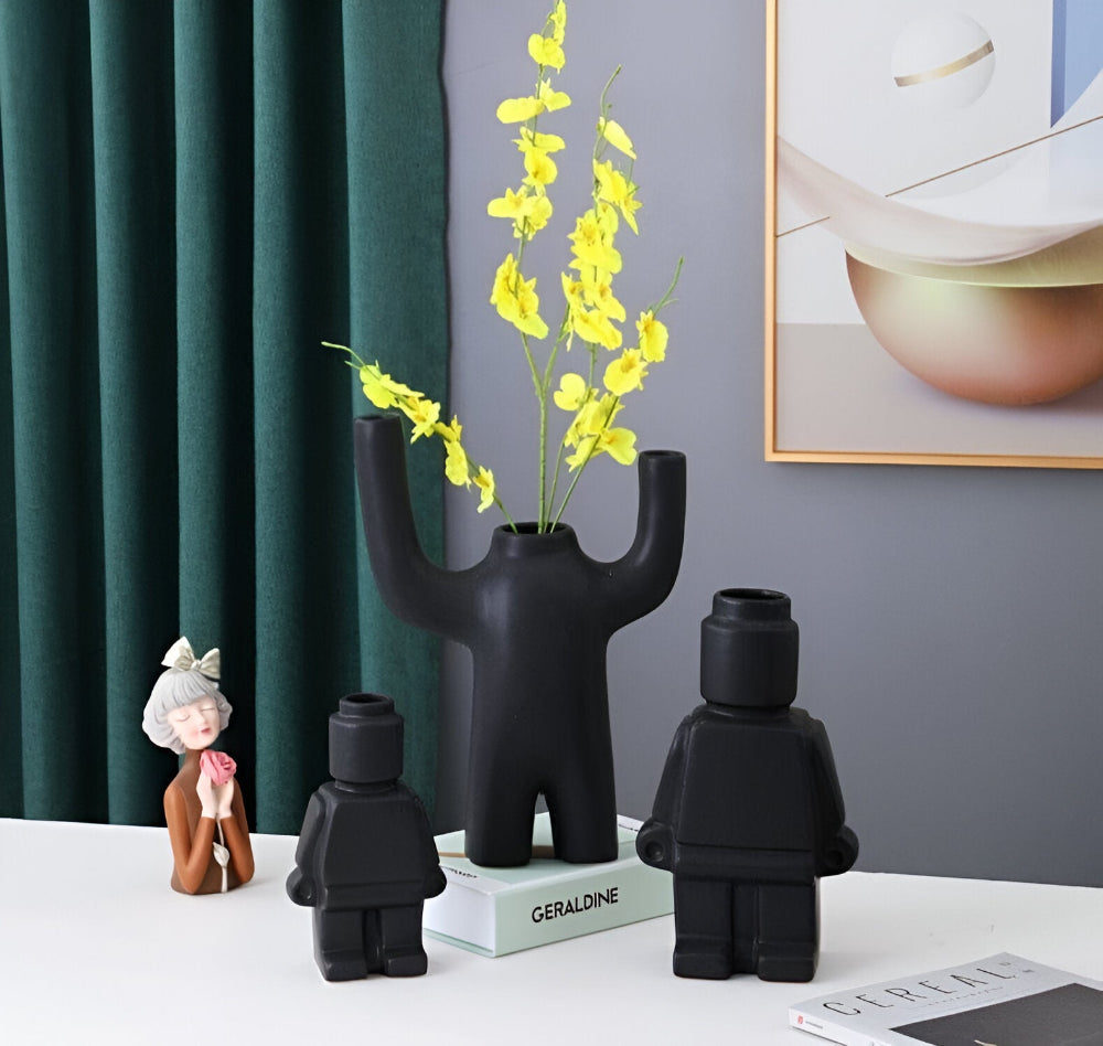 Larissa - Moderner Roboter-Design Geflochtener Blumentopf für eine Einzigartige Gartengestaltung