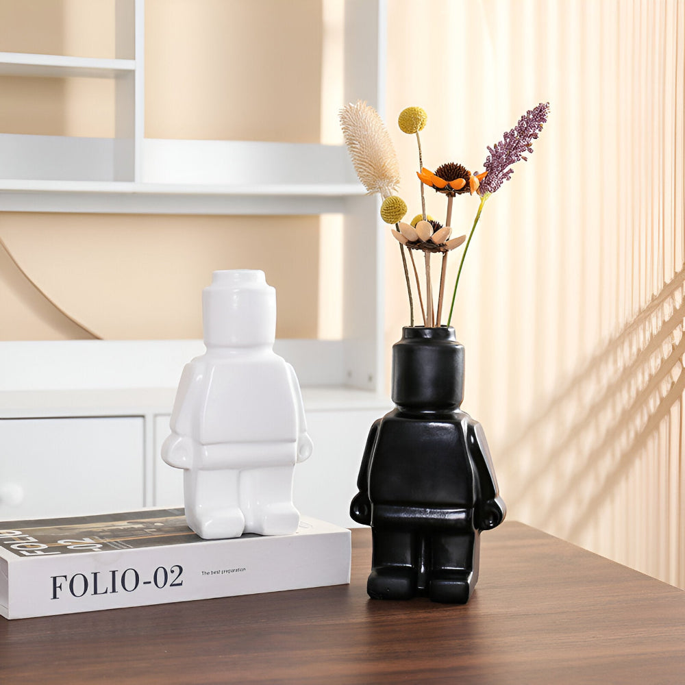 Larissa - Moderner Roboter-Design Geflochtener Blumentopf für eine Einzigartige Gartengestaltung