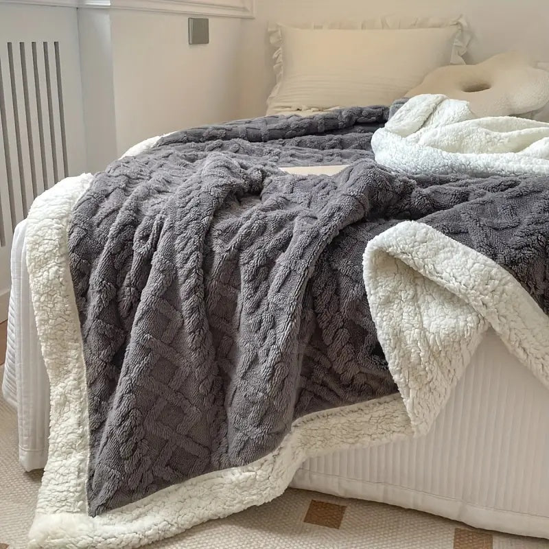 Weiche Sherpa-Fleece-Decke - Luxuriöser wendbarer Komforter für Wärme und Gemütlichkeit zu Hause und im Freien