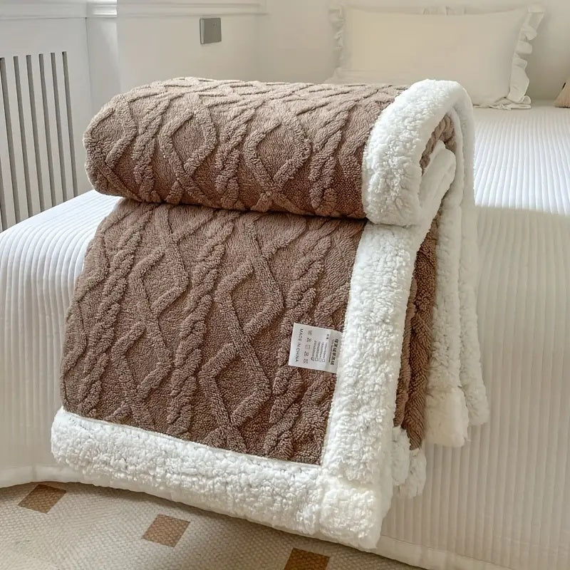 Weiche Sherpa-Fleece-Decke - Luxuriöser wendbarer Komforter für Wärme und Gemütlichkeit zu Hause und im Freien