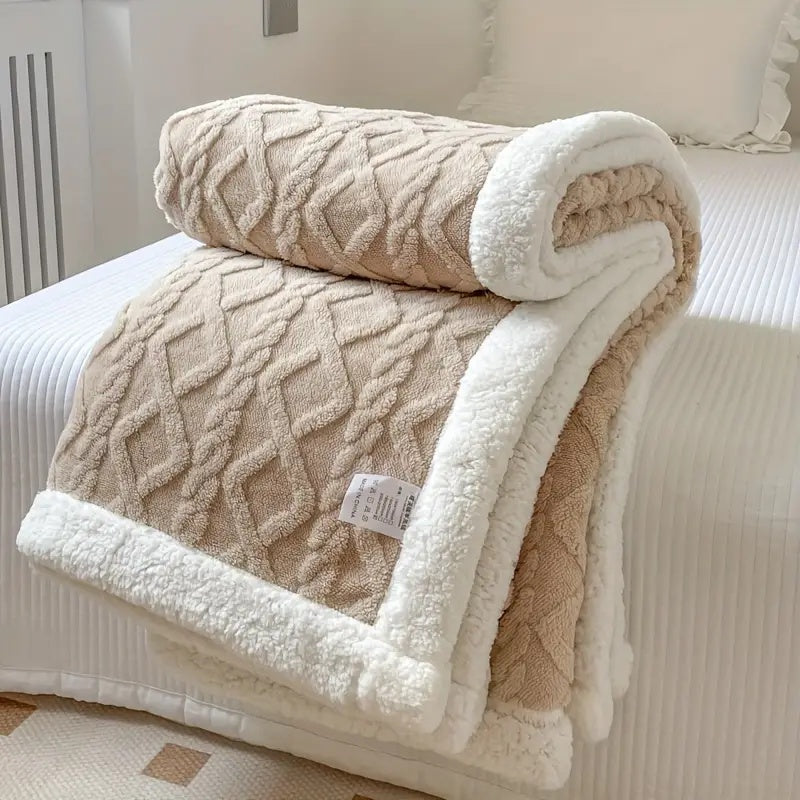 Weiche Sherpa-Fleece-Decke - Luxuriöser wendbarer Komforter für Wärme und Gemütlichkeit zu Hause und im Freien