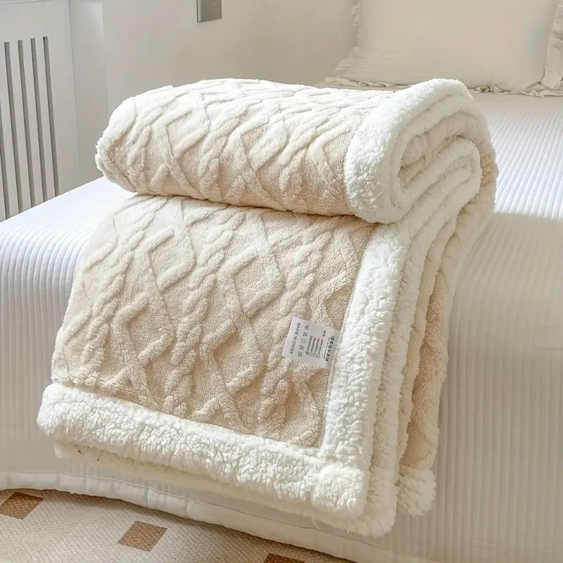 Weiche Sherpa-Fleece-Decke - Luxuriöser wendbarer Komforter für Wärme und Gemütlichkeit zu Hause und im Freien