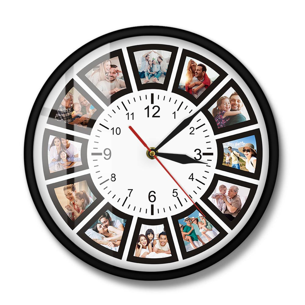 Camena - Einzigartige personalisierte Wanduhr mit Fotos für gemütliche Wohnkultur