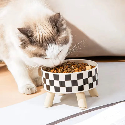 Luxus-Hals-Sicherheits-Futter- und Wassernapf mit erhöhtem Ständer für Katzen und Hunde