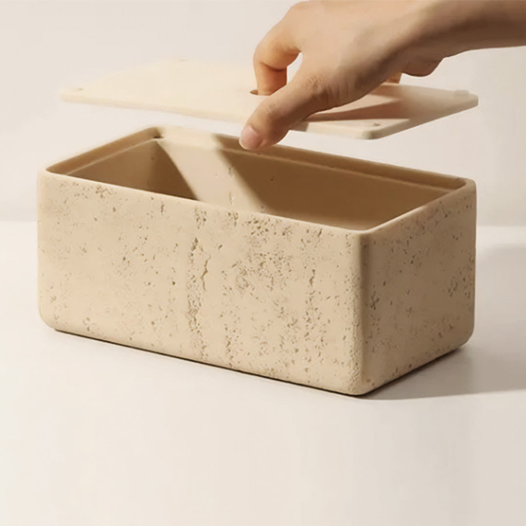 Taschentuchbox aus natürlichem Travertin