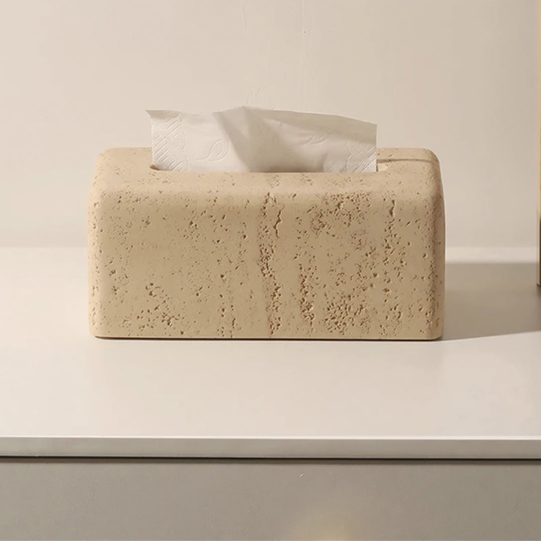 Taschentuchbox aus natürlichem Travertin