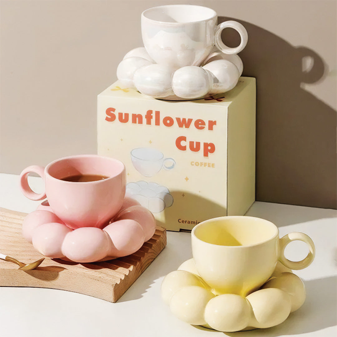 Elegante Sonnenblumen-Tasse mit Blumenmuster Perfekt für ein schönes Frühstück