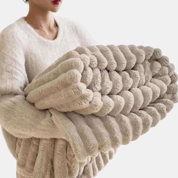 Ultimativer Komfort Luxe Superweiche Fleece-Decke mit hochwertigem Kunstschaffell für warme Umarmungen und gemütliche Atmosphäre