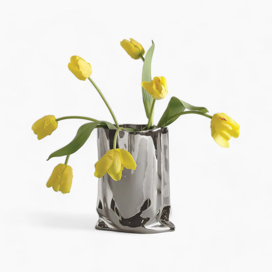 Elegante gefaltete Blumenvase | Perfekte zeitgenössische Dekoration für alle Ihre Räume
