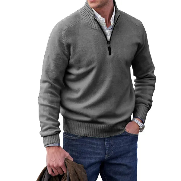 Thilo - Elegant Classic Cashmere Zip-up Sweater for Stylish Comfort